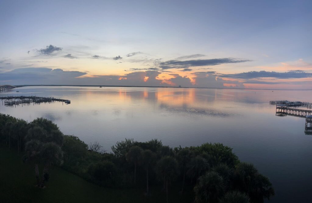 An image of the Indian River Lagoon in Titusville, FL.